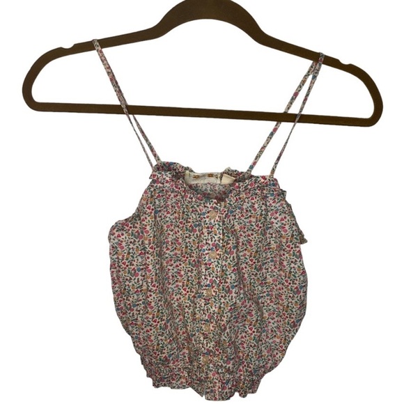 Kimchi & Blue Floral Spaghetti Strap Crop Top - Picture 1 of 7